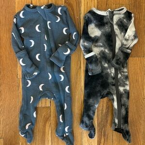 Spearmint Love waffle sleepers NB & 0-3M